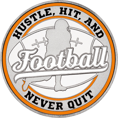 White "Football" with Orange Outer Circular Borders